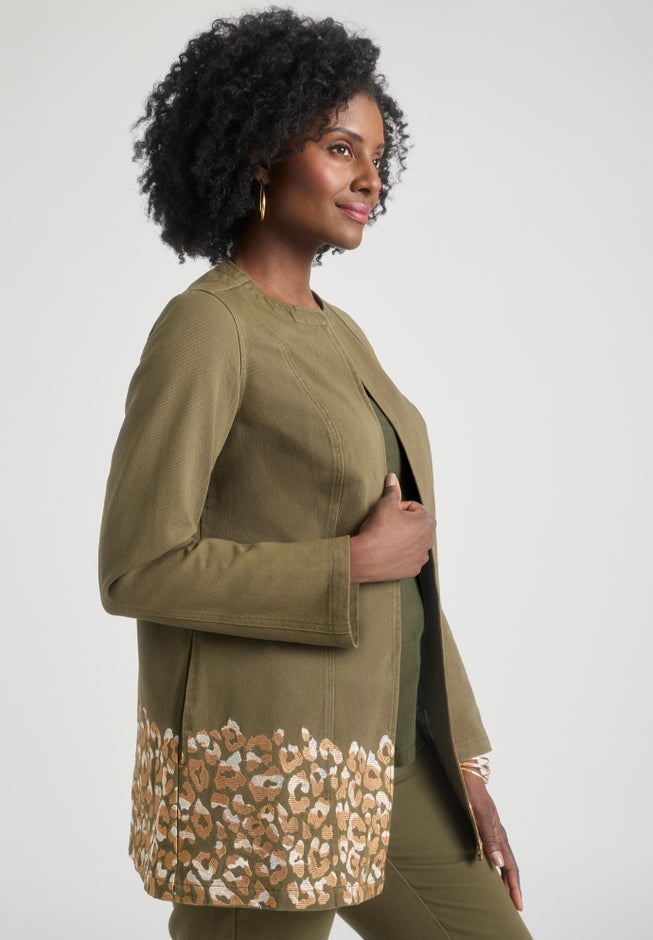 Embroidered Denim Topper image number 2