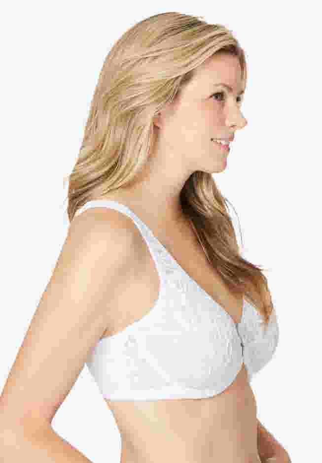 Embroidered Front-Close Underwire Bra image number 2