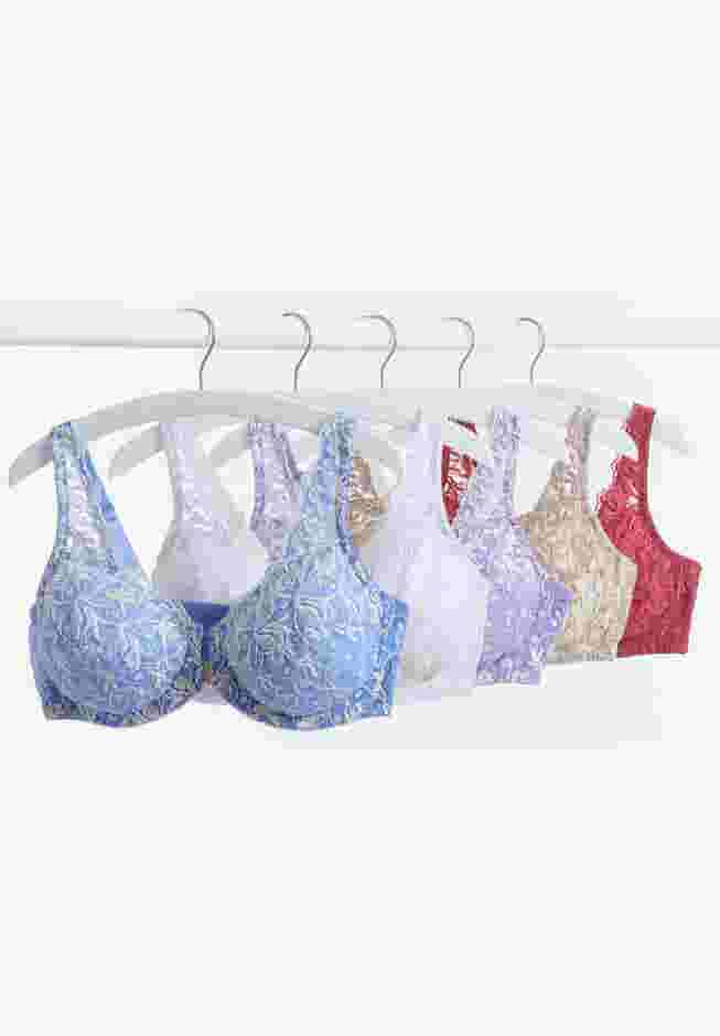 Embroidered Front-Close Underwire Bra image number 3