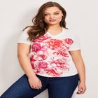 V-Neck Short Sleeve Graphic Tee image number 0