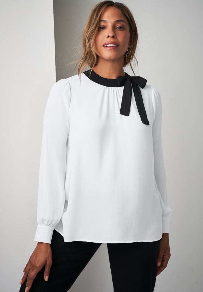Tie-Neck Blouse image number null