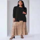 Stretch Knit Maxi Skirt image number null