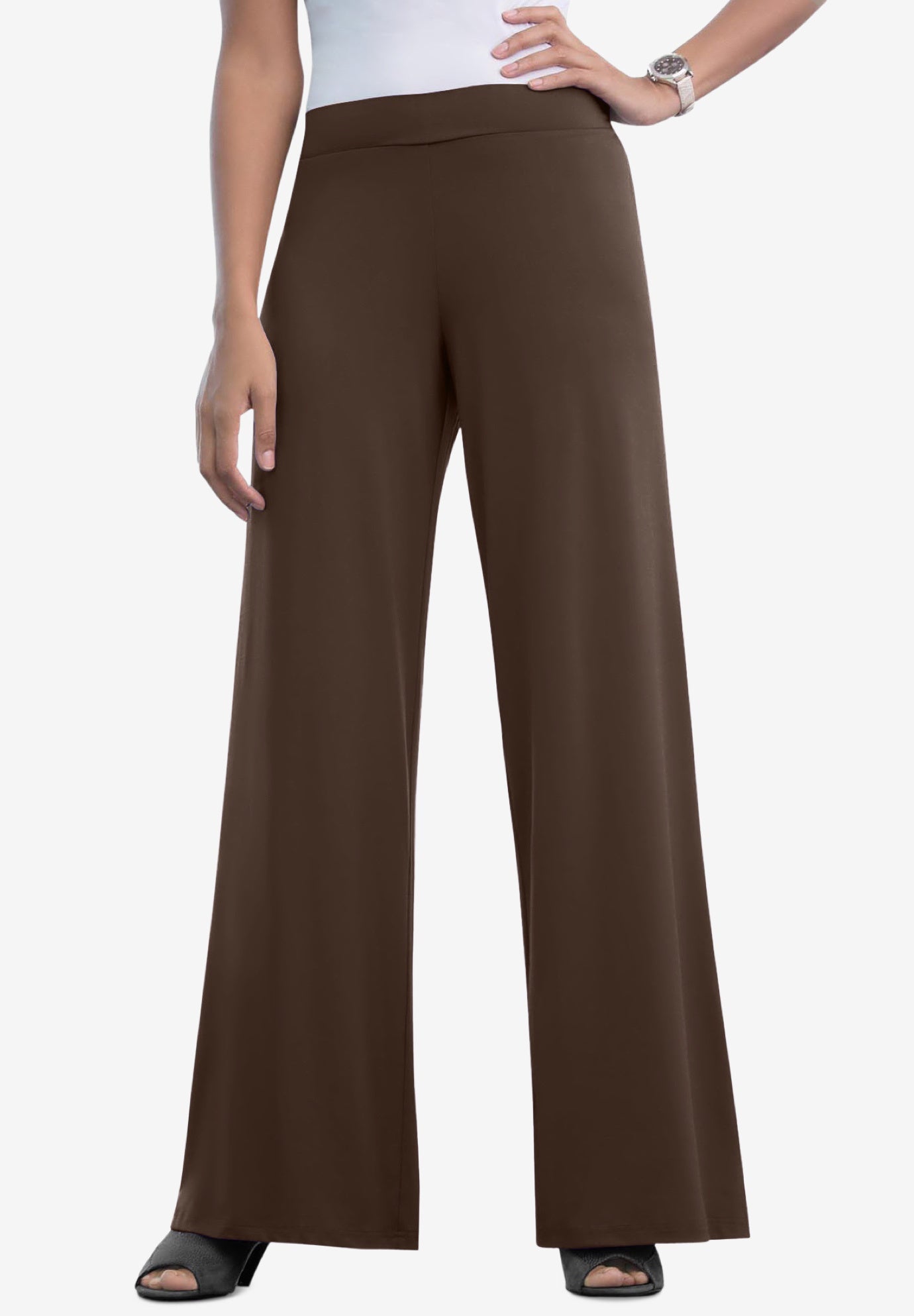 Stretch Knit Wide Leg Pant image number 0