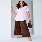 Stretch Knit Wide Leg Pant image number null