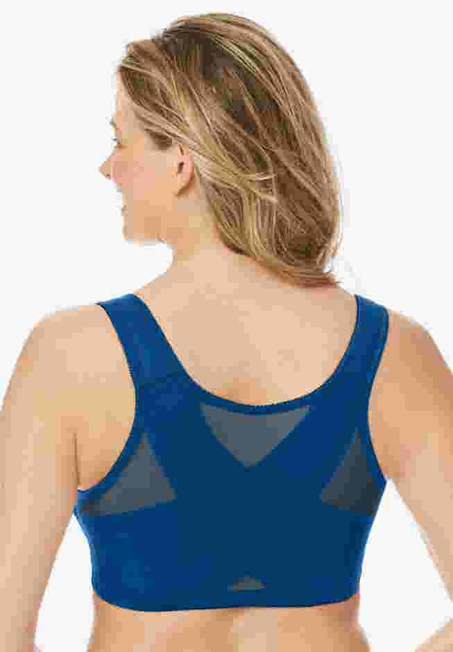 Front-Close Embroidered Wireless Posture Bra image number 1