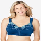 Front-Close Embroidered Wireless Posture Bra image number null