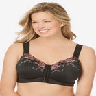 Front-Close Embroidered Wireless Posture Bra image number null