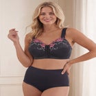 Front-Close Embroidered Wireless Posture Bra image number 0