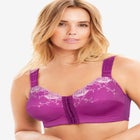 Front-Close Embroidered Wireless Posture Bra image number null