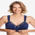 Front-Close Embroidered Wireless Posture Bra image number null