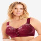 Front-Close Embroidered Wireless Posture Bra image number null