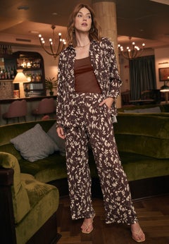 Plisse Wide-Leg Trouser