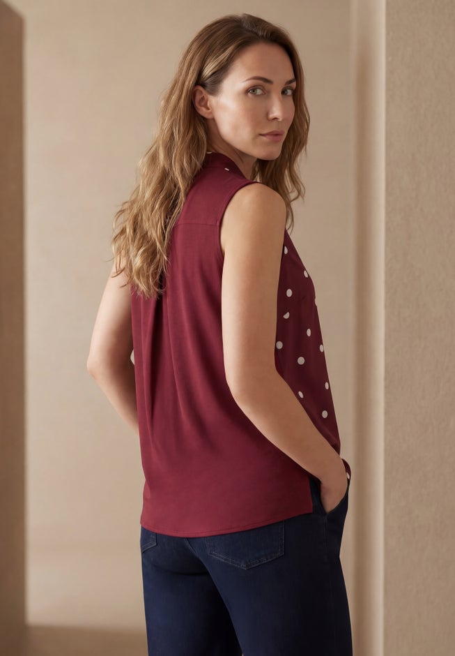 Uptown Sleeveless Tie-Neck Blouse image number 1