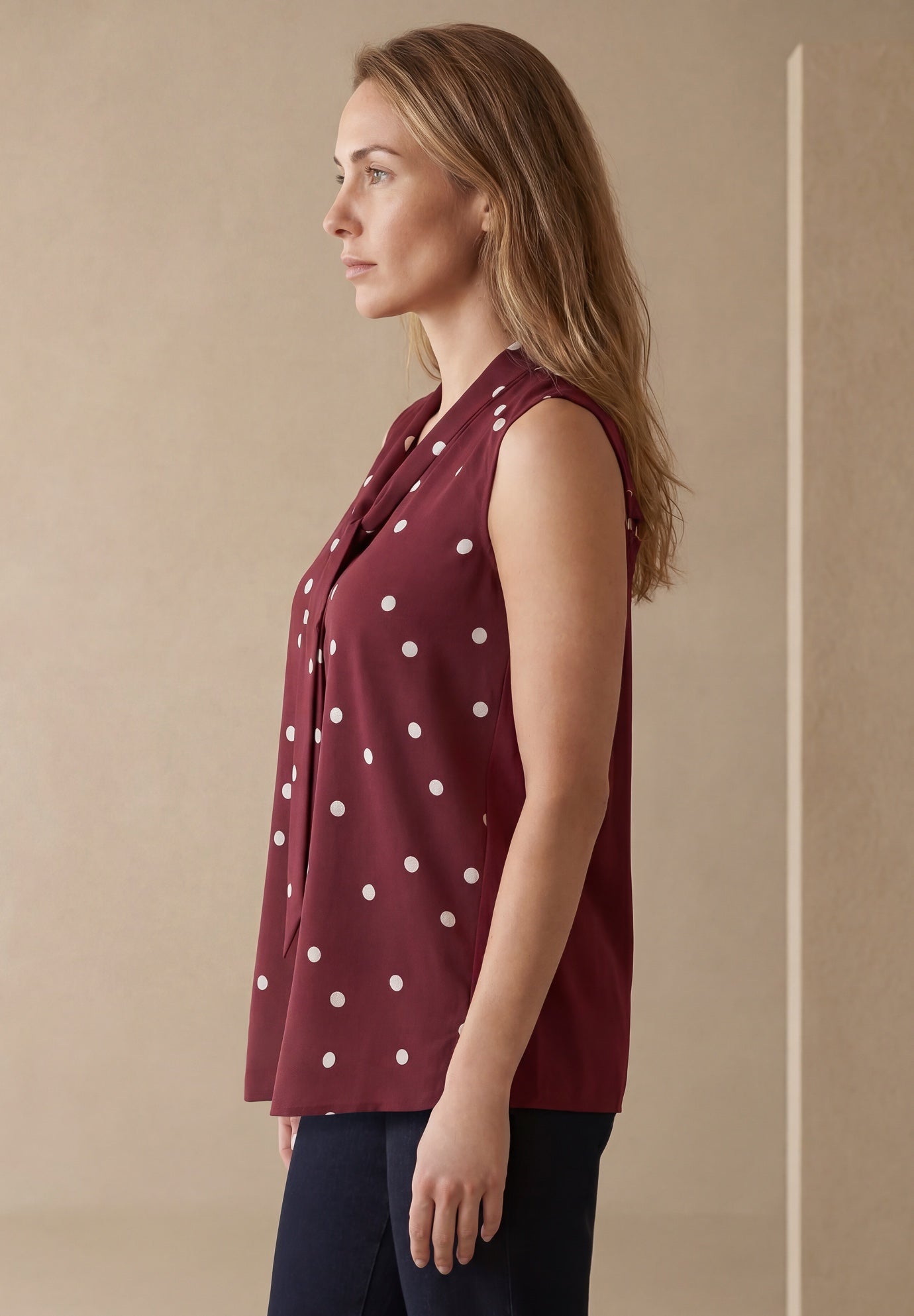 Uptown Sleeveless Tie-Neck Blouse image number 2