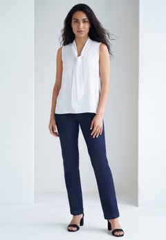 Uptown Sleeveless Tie-Neck Blouse