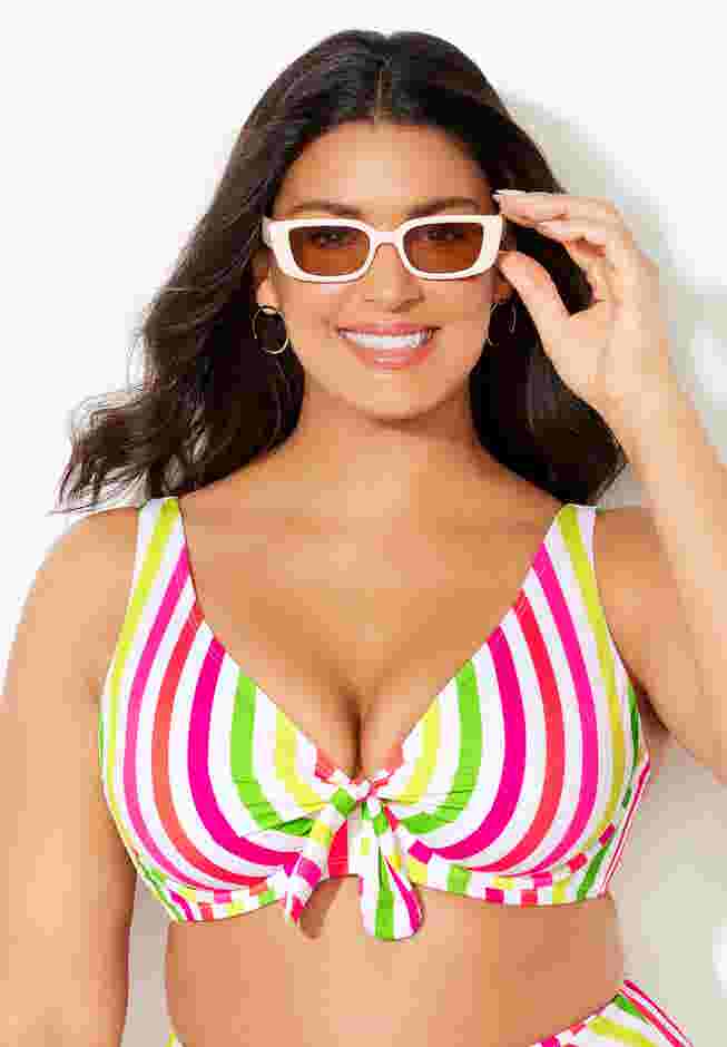 Cup Sized Tie Front Underwire Bikini Top image number 5