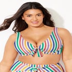 Cup Sized Tie Front Underwire Bikini Top image number null