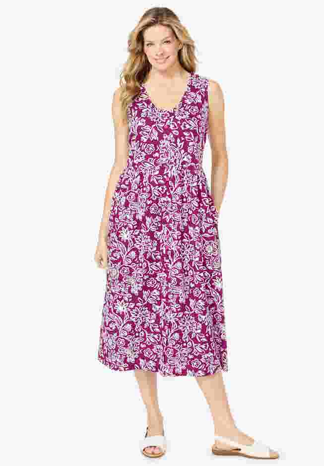 Sleeveless Button Front Dress image number 0