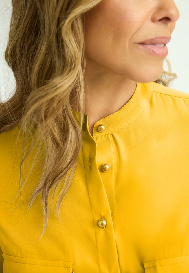 Button-Front Chest Pocket Blouse image number 2