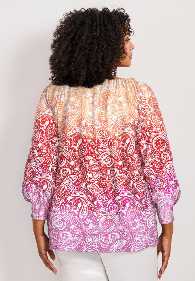 Ombre Print Top image number 1