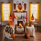 14½"H x 6"Diam Pre-Lit Mercury Glass Pumpkin on Metal Stand image number null