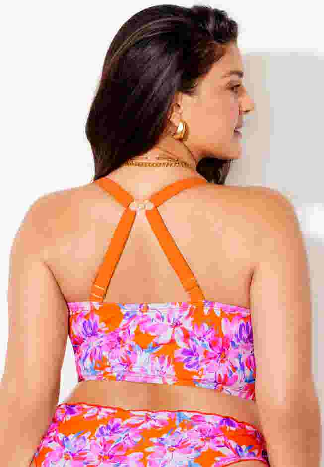 Longline Bra Sized Lettuce Trim Bikini Top image number 4