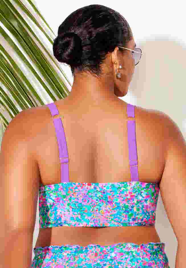 Longline Bra Sized Lettuce Trim Bikini Top image number 1