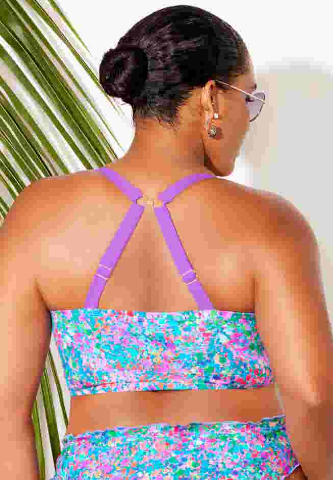 Longline Bra Sized Lettuce Trim Bikini Top image number 3