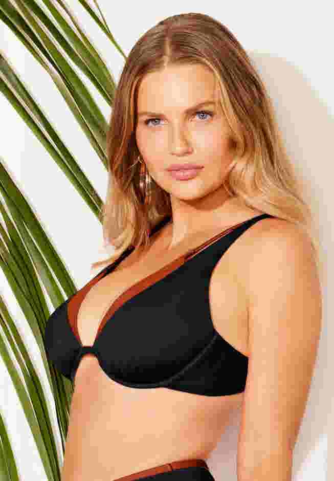 Underwire Shimmer Peekaboo Bikini Top image number 2