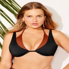 Underwire Shimmer Peekaboo Bikini Top image number null