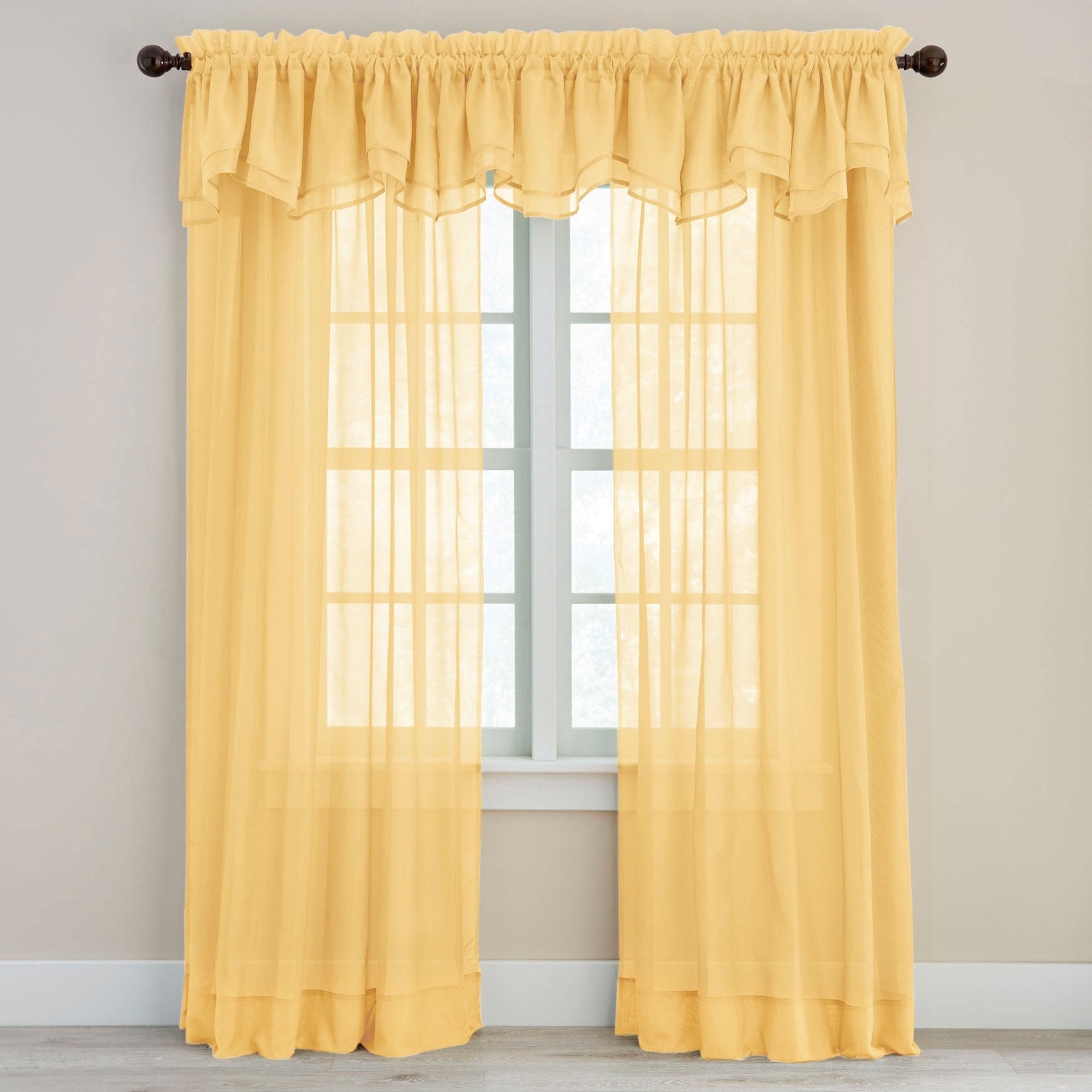 BH Studio Sheer Voile Layered Valance image number 0