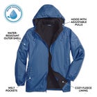 Storm Fleece-Lined Raincoat with Zip-Off Hood image number 4