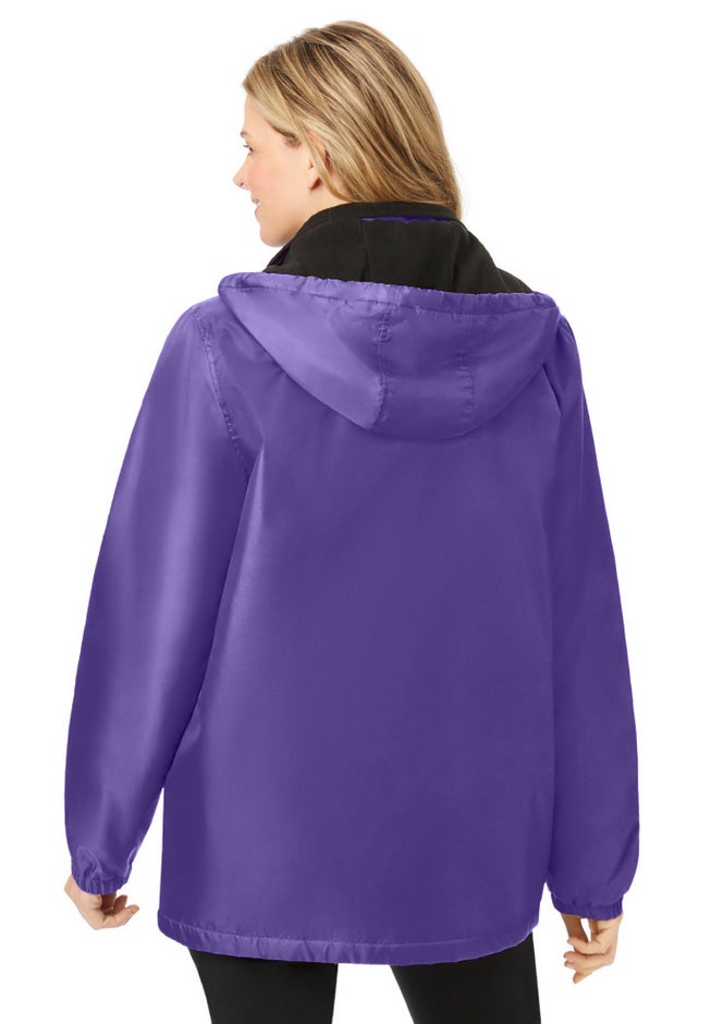 Storm Fleece-Lined Raincoat with Zip-Off Hood image number 1
