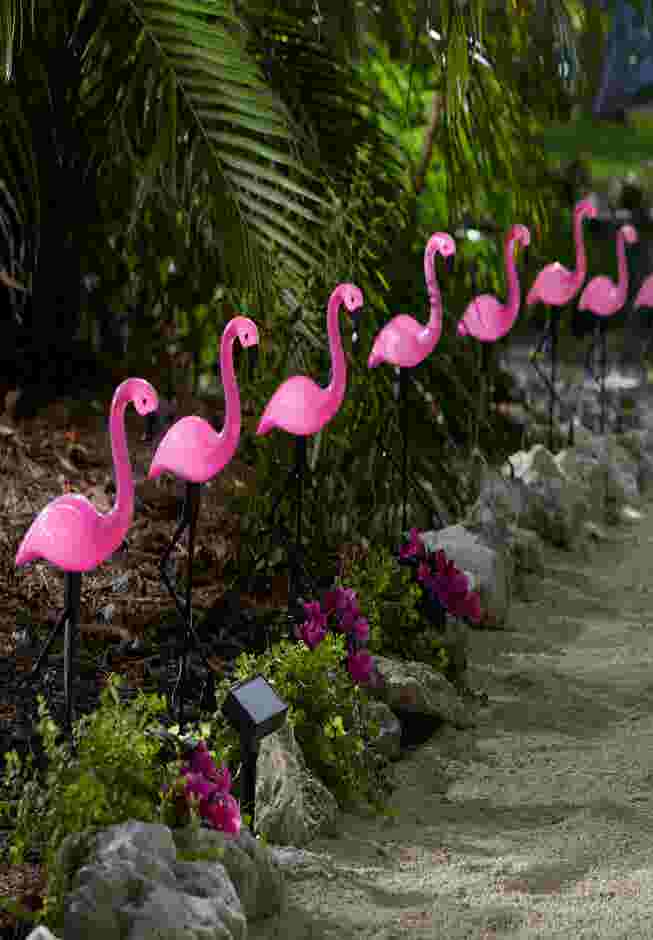 Flamingo Solar Stake Lights, Set of 10 image number 0
