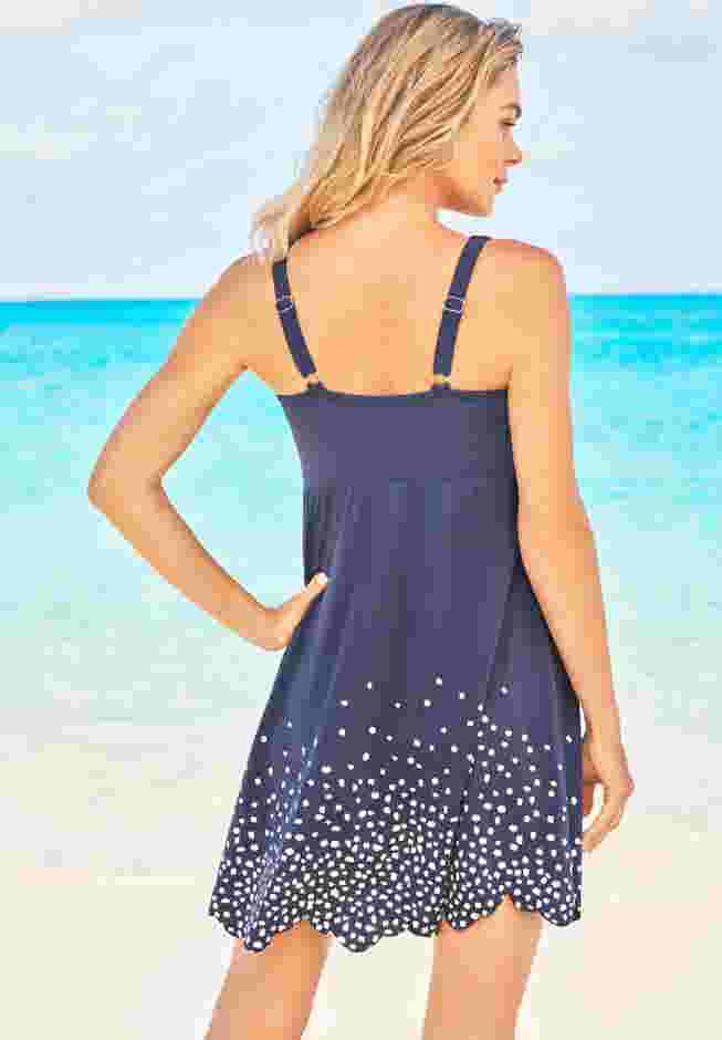 Floral Border Swim Dress image number 1