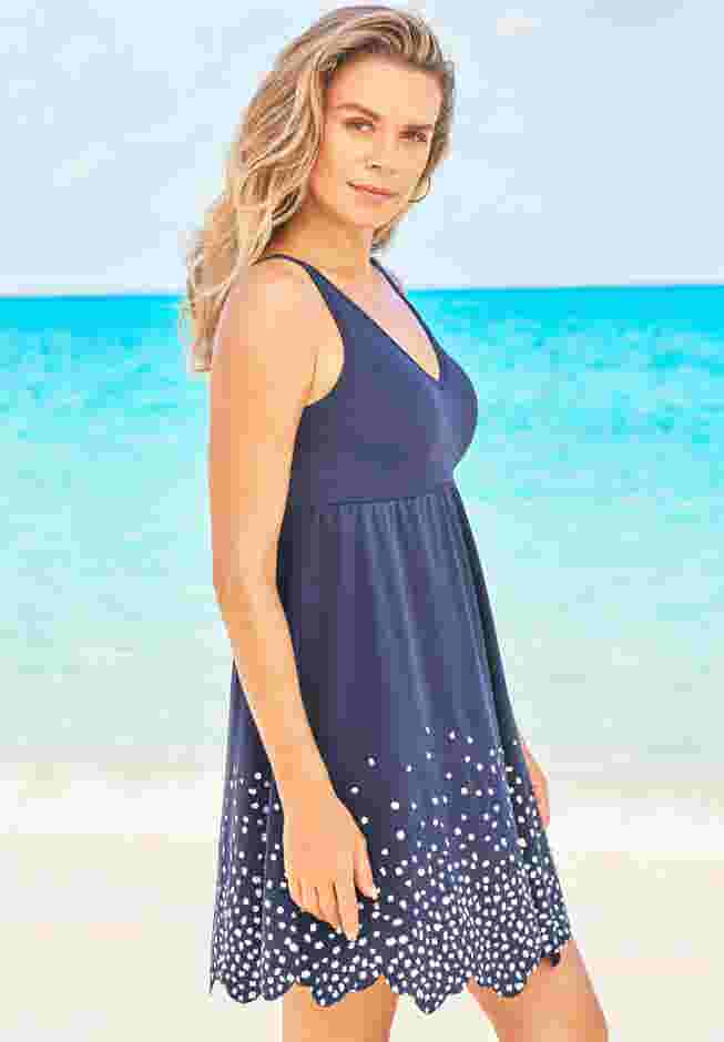 Floral Border Swim Dress image number 2