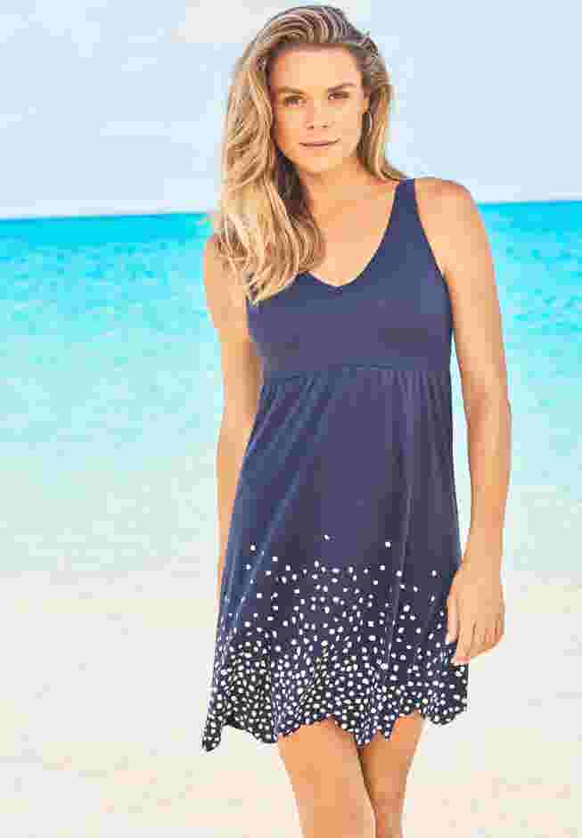 Floral Border Swim Dress image number 0