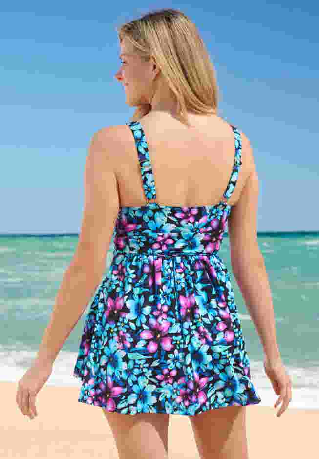 Twist-Front Swim Dress image number 1