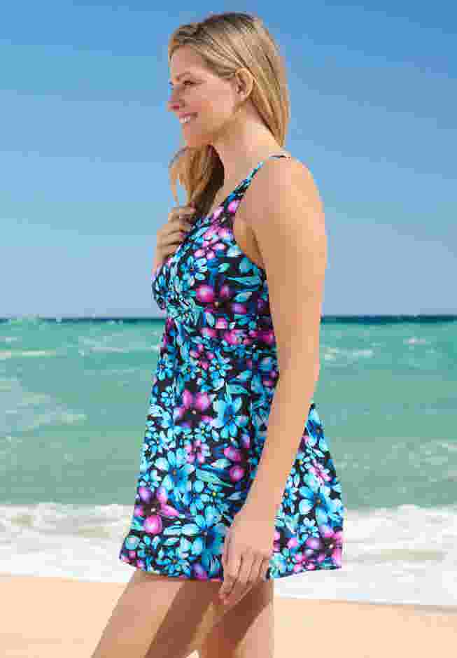 Twist-Front Swim Dress image number 2