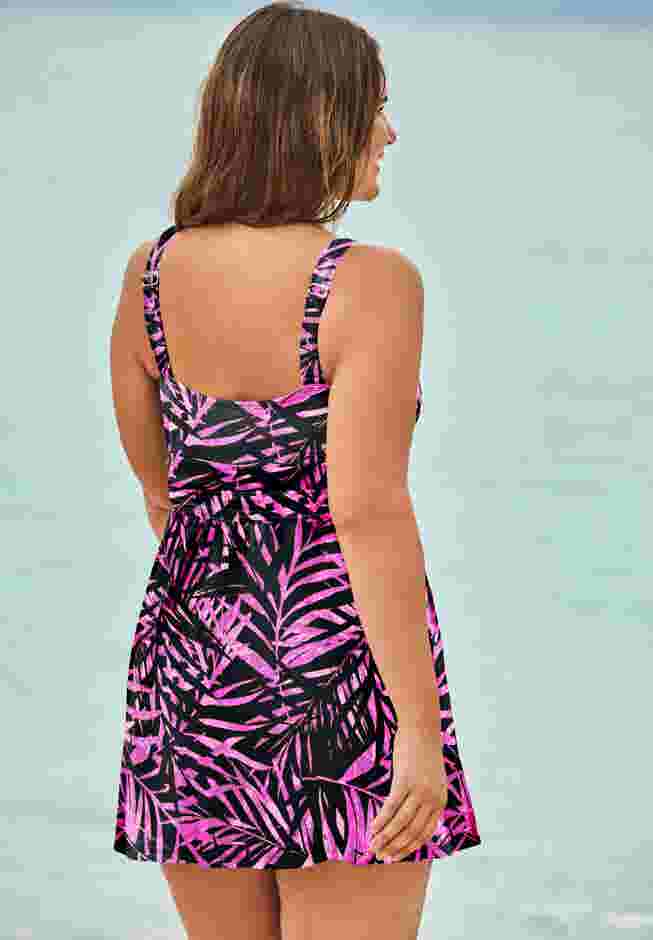 Twist-Front Swim Dress image number 1