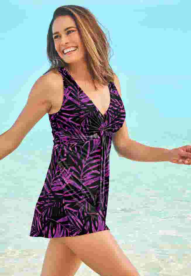Twist-Front Swim Dress image number 2