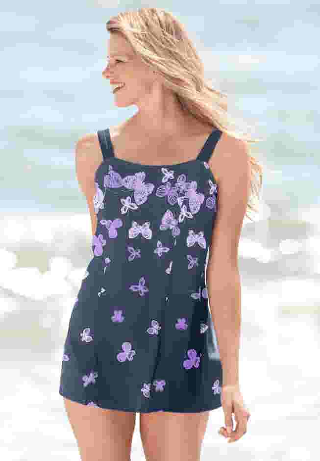 Princess-Seam Swim Dress image number 0