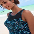 Mesh-Trim Swim Dress image number null