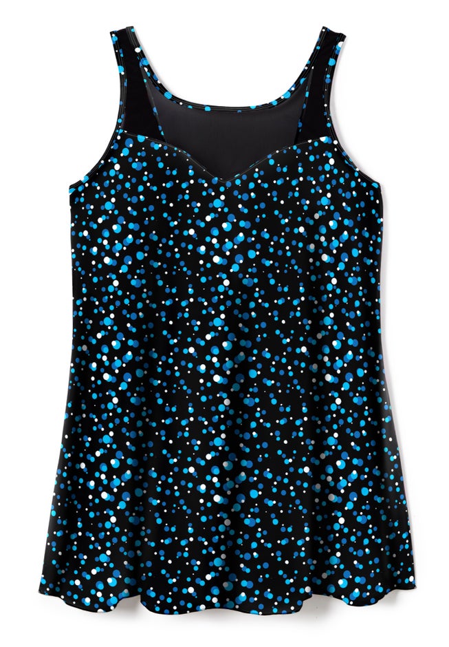 Mesh-Trim Swim Dress image number 3