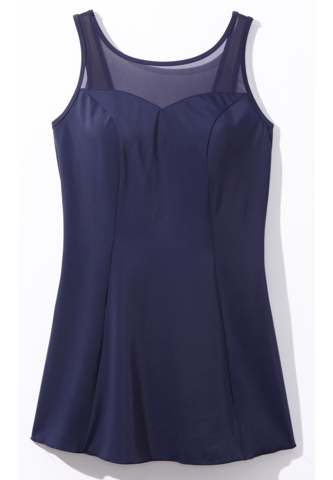 Mesh-Trim Swim Dress image number 3