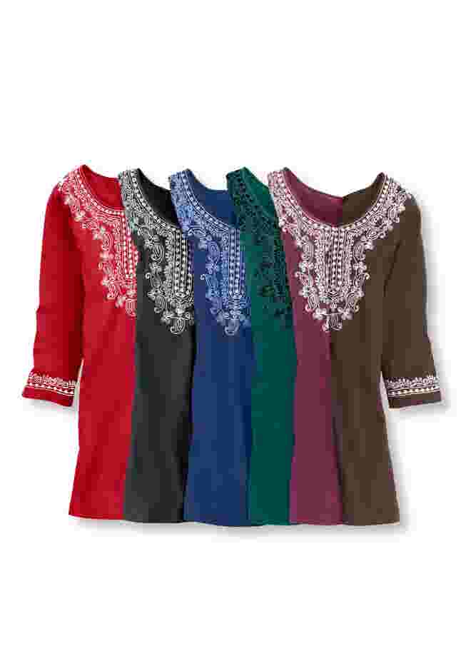 Embroidered Knit Tunic image number 5