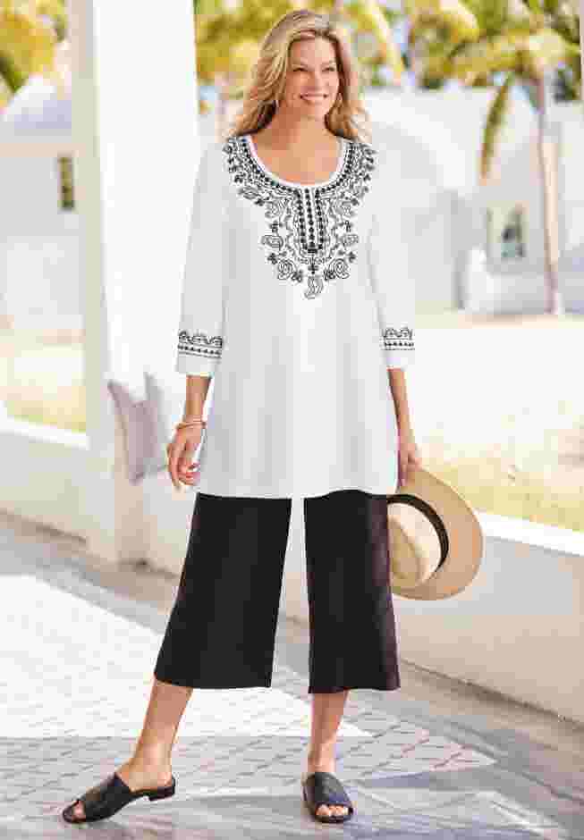 Embroidered Knit Tunic image number 7