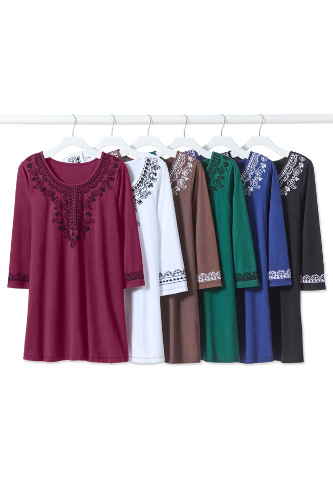 Embroidered Knit Tunic image number 3