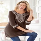 Embroidered Knit Tunic image number null