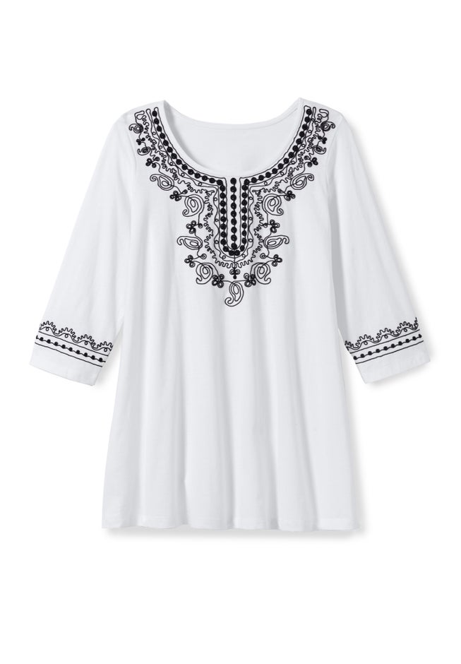 Embroidered Knit Tunic image number 4